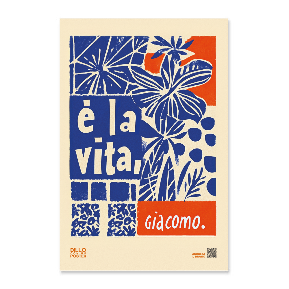 "è la vita, Giacomino" - Poster Stile Azulejos