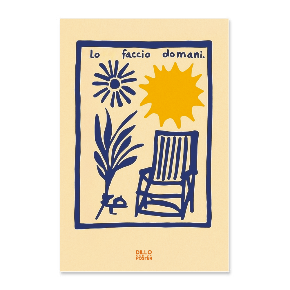 Poster 30x45 Lo faccio domani  Poster Stile Azulejos