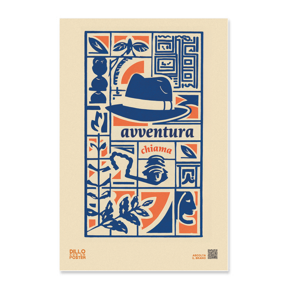 Poster 30x45 Avventura chiama  2 Poster Stile Azulejos