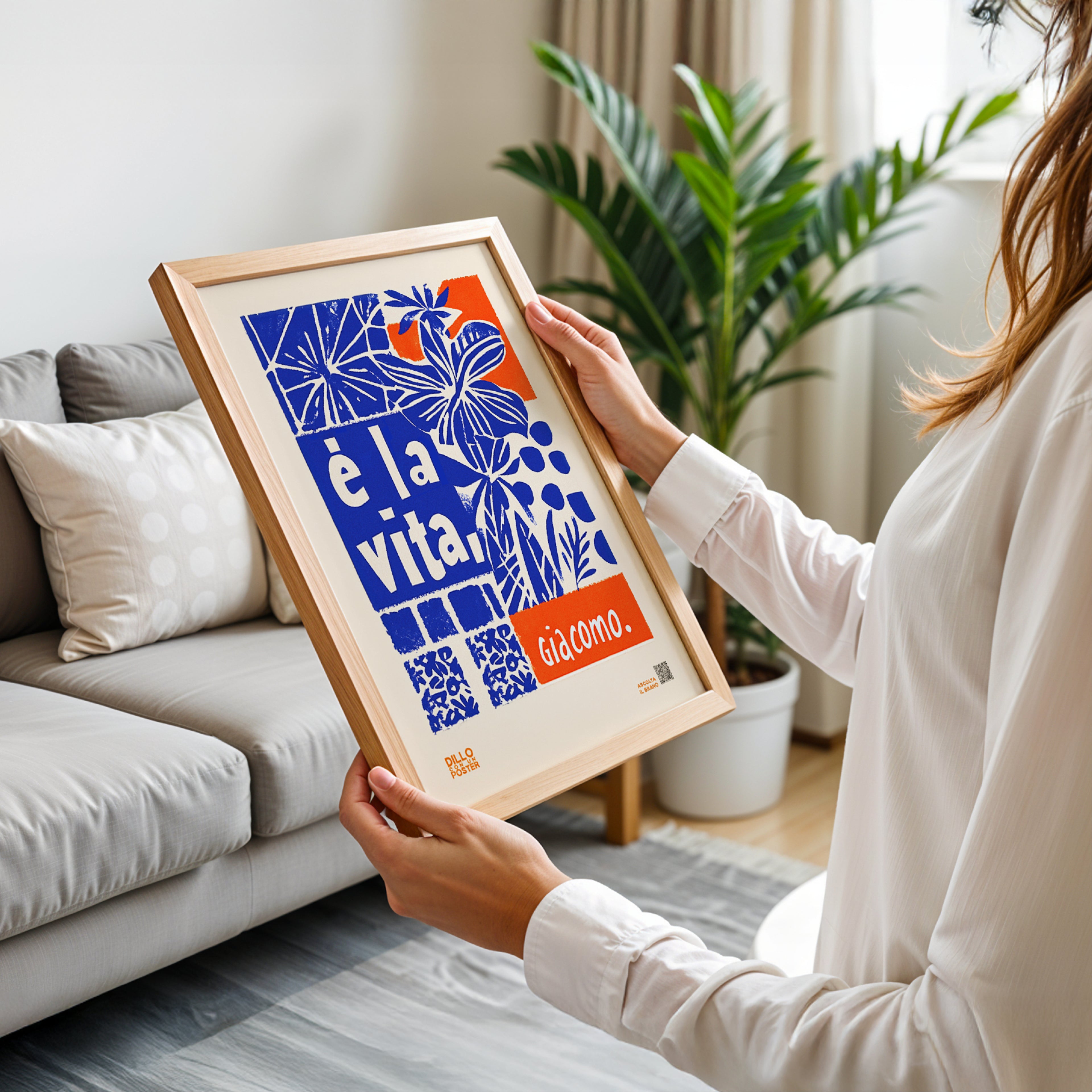"è la vita, Giacomino" - Poster Stile Azulejos