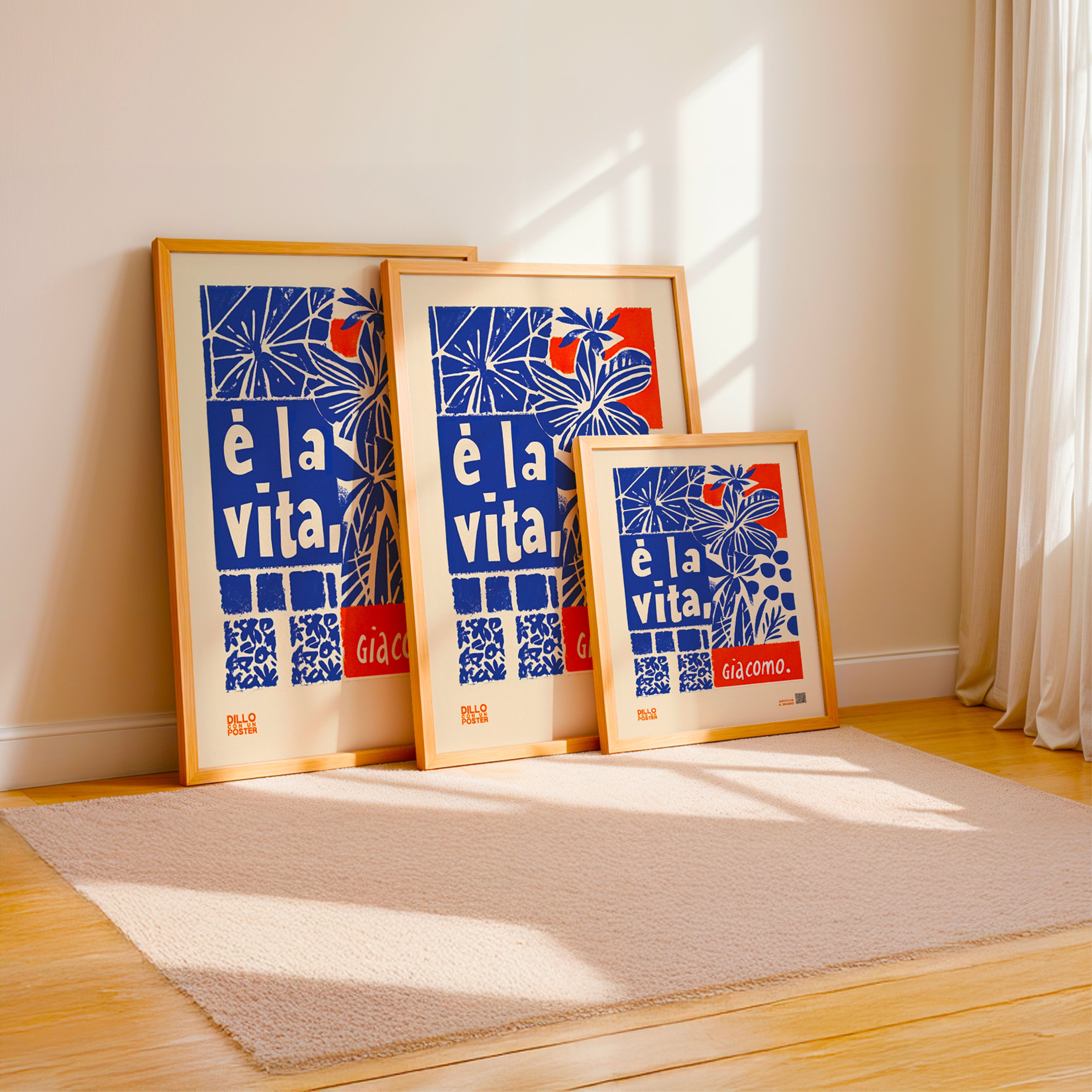 "è la vita, Giacomino" - Poster Stile Azulejos