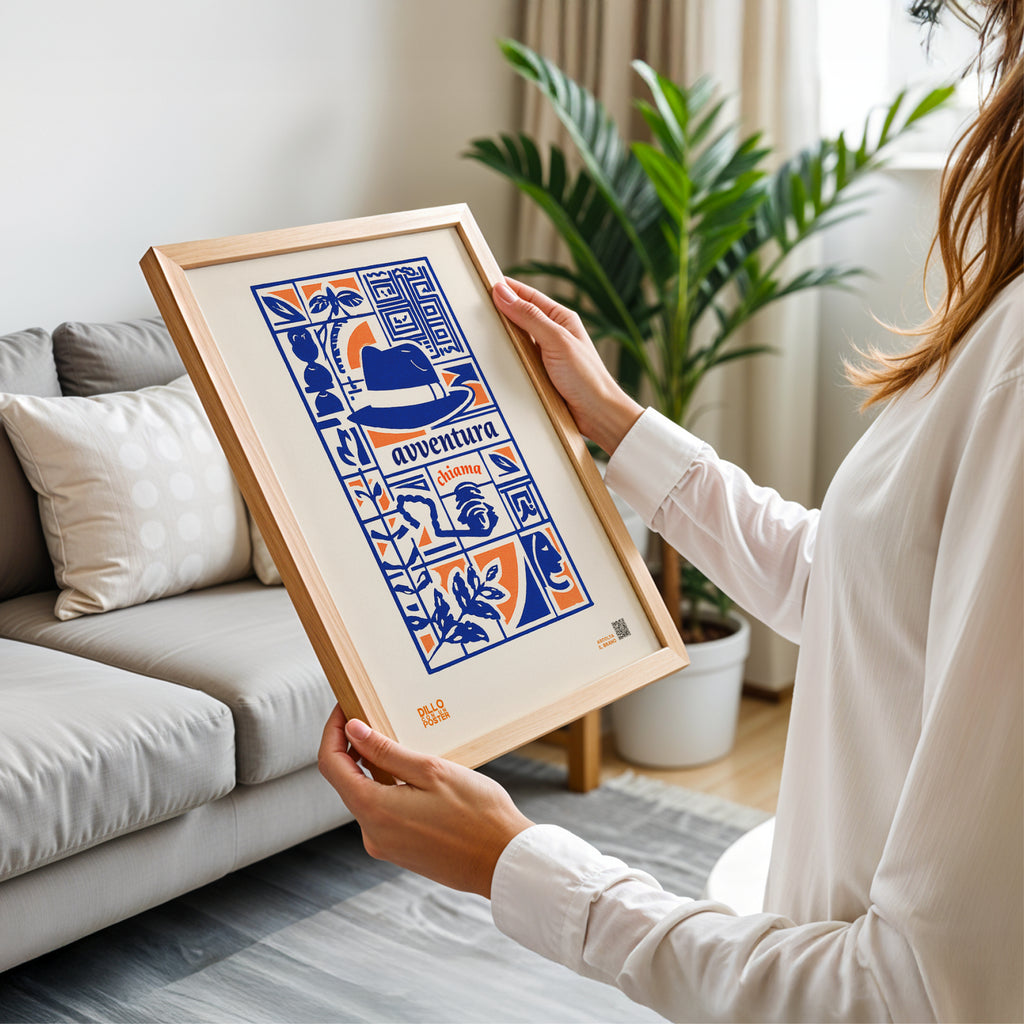 "L’avventura chiama" – Poster Stile Azulejos