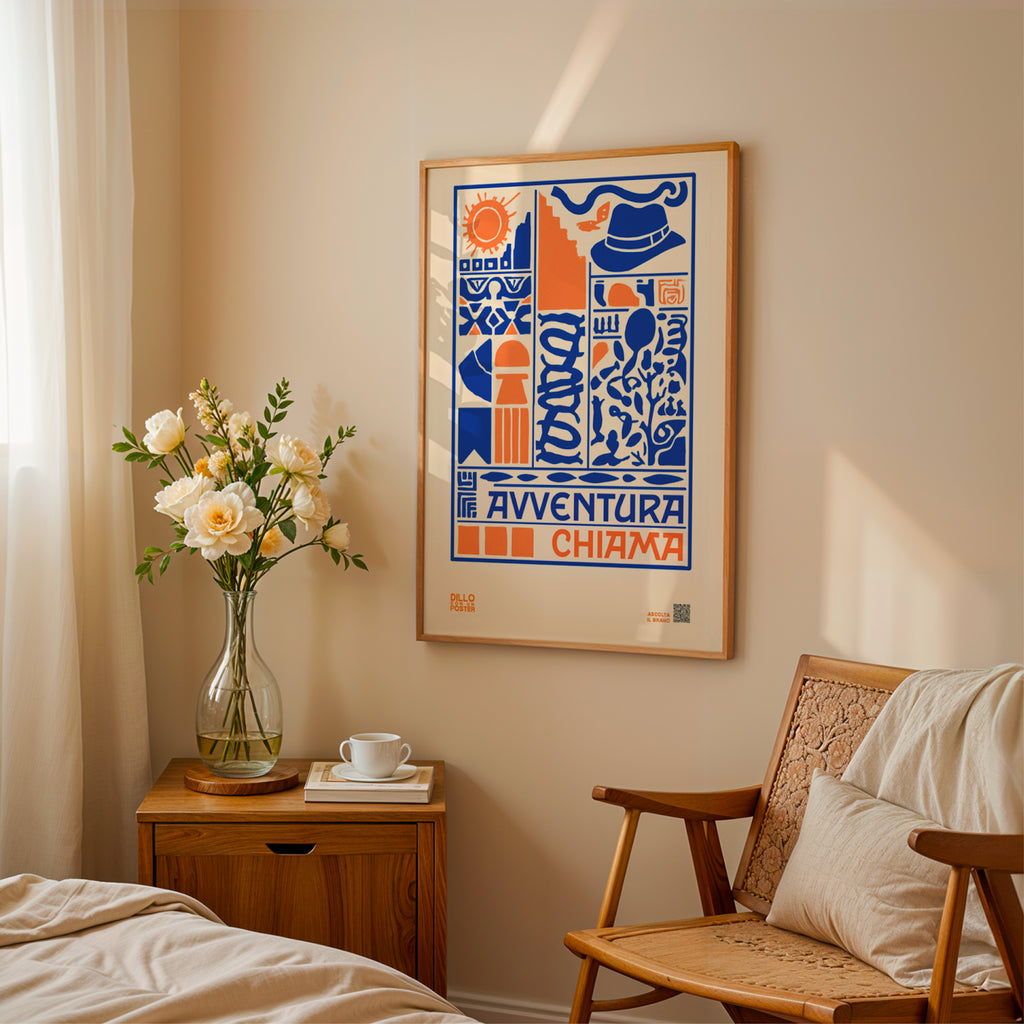 "L’avventura chiama" – Poster Stile Azulejos